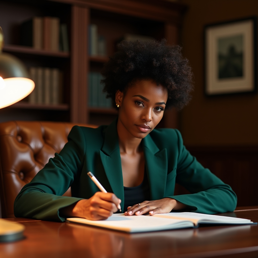 Person writing in a reflection journal at a desk