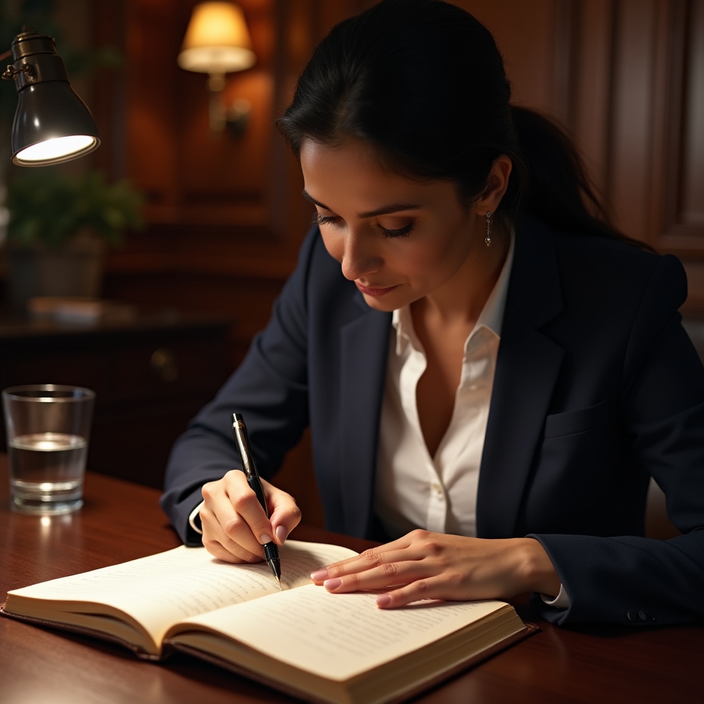 Reflection journal on a desk